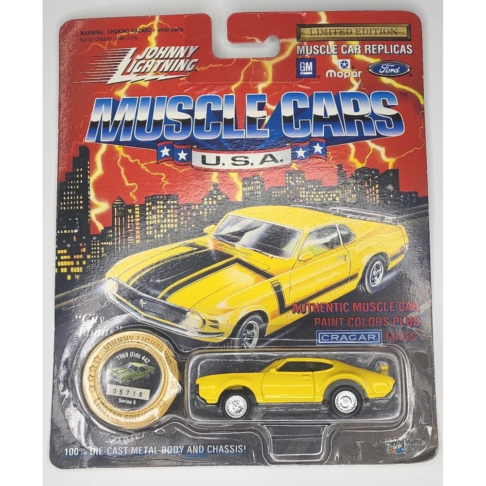 1994 Johnny Lightning Muscle Cars USA 1969 Olds 442 Series 11 Yellow 05718 HW20